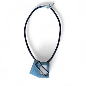 Vintage geometric statement necklace black cord pendant 💋